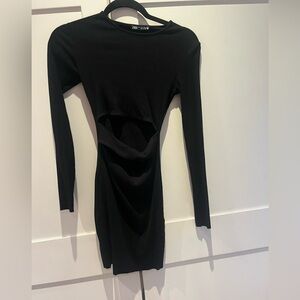 Black Zara mini cut out dress